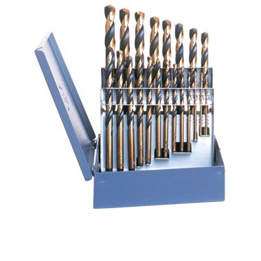 Drill America D/A29J-CO-PC 29 Piece Cobalt Steel Jobber Length Drill Bit Set in Plastic Case, Gold Oxide Finish, Round Shank, Spiral Flute, 135 Degree Mini Drill Press Drill America D⁄A29J-CO-SET 29 Pc HD Split Point