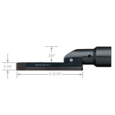 のあ Nova® 90° Short Flat Offset Angle Head - 1/4-28 Spindle Gear