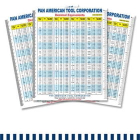 Pan American Tool's Decimal Equivalent Chart is a convenient tool for converting measurements to decimal equivilants